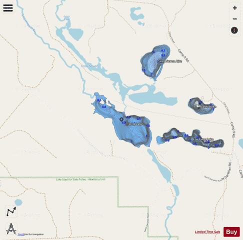 Long Lake V depth contour Map - i-Boating App - Streets