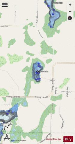 Lyons Lake Grand Trave depth contour Map - i-Boating App - Streets