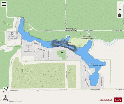 Mack Lake ,Oscoda depth contour Map - i-Boating App - Streets