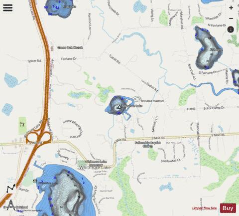 Monahan Lake Livingston depth contour Map - i-Boating App - Streets