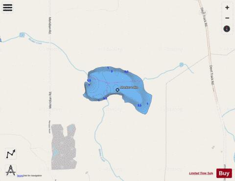 Monker Lake depth contour Map - i-Boating App - Streets