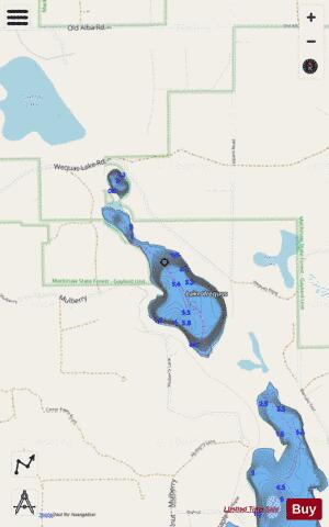 Pants Lake depth contour Map - i-Boating App - Streets
