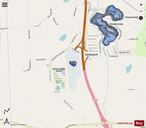 Peet S Lake depth contour Map - i-Boating App - Streets