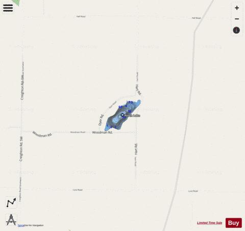 Perch Lake V depth contour Map - i-Boating App - Streets