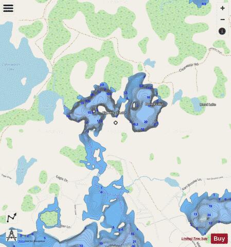 Record + Mud Lake depth contour Map - i-Boating App - Streets