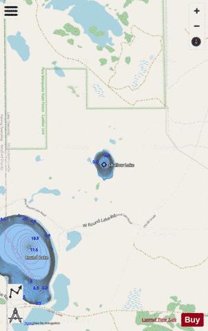 Shallow Lake depth contour Map - i-Boating App - Streets