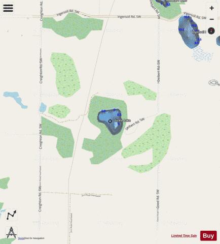 Sickle Lake depth contour Map - i-Boating App - Streets