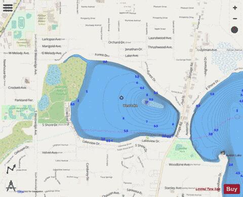 West Lake depth contour Map - i-Boating App - Streets