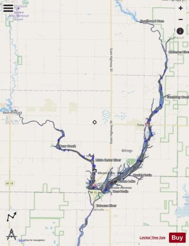 Wixom ,Lake depth contour Map - i-Boating App - Streets