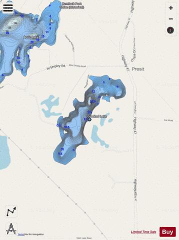 Crooked Lake depth contour Map - i-Boating App - Streets