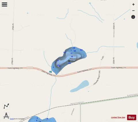 Turner Lake depth contour Map - i-Boating App - Streets