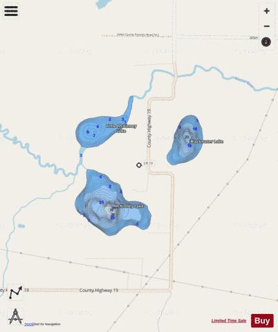 Blackwater Lake + Little McKinney Lake + McKinney Lake + depth contour Map - i-Boating App - Streets