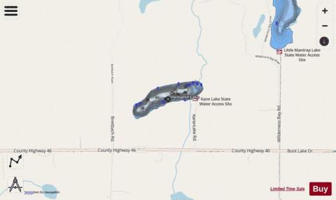 Hemphill Lake depth contour Map - i-Boating App - Streets