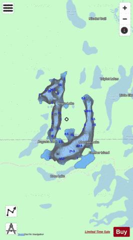 Bogus Lake + Morrison Lake depth contour Map - i-Boating App - Streets