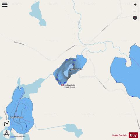 Sockeye Lake depth contour Map - i-Boating App - Streets