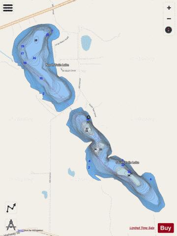 North Twin Lake + South Twin Lake depth contour Map - i-Boating App - Streets