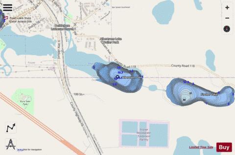 Albertson Lake depth contour Map - i-Boating App - Streets