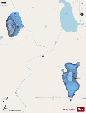 Fish Lake + Sands Lake depth contour Map - i-Boating App - Streets