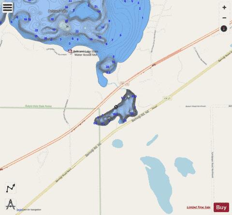 Little Gnat Lake depth contour Map - i-Boating App - Streets