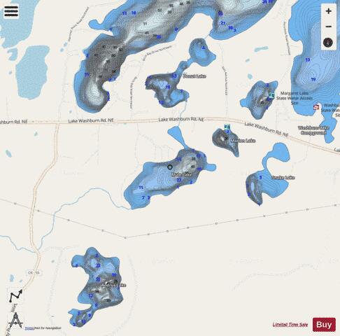 Mule Lake depth contour Map - i-Boating App - Streets