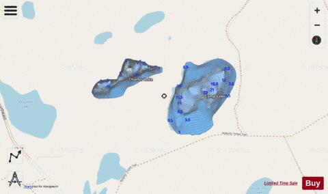 Camp Lake + Charles Lake depth contour Map - i-Boating App - Streets