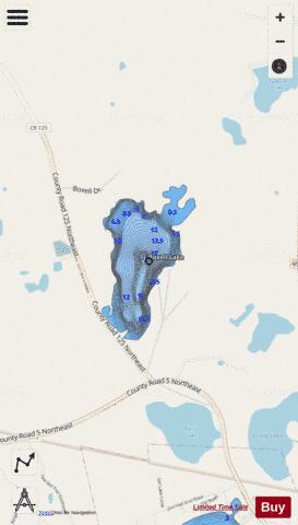 Boxell Lake depth contour Map - i-Boating App - Streets
