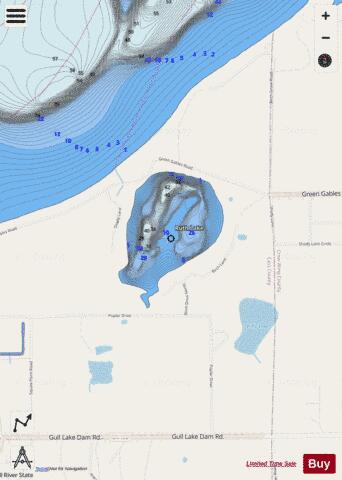 Ruth Lake depth contour Map - i-Boating App - Streets