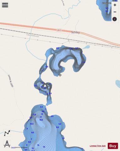 Upper Sucker Lake depth contour Map - i-Boating App - Streets