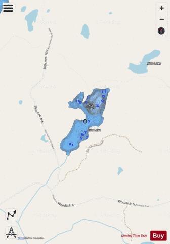 Gut Lake depth contour Map - i-Boating App - Streets