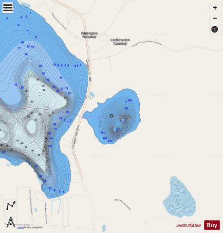 Rice Lake depth contour Map - i-Boating App - Streets