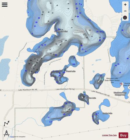 Donut Lake depth contour Map - i-Boating App - Streets
