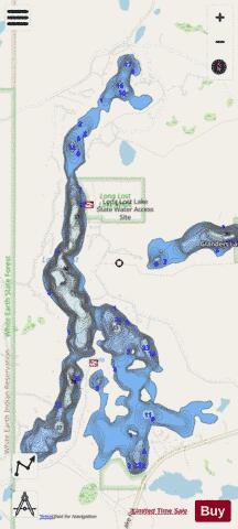 Long Lost Lake depth contour Map - i-Boating App - Streets