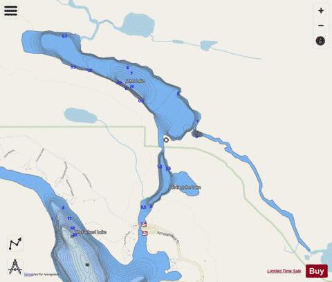 John Lake + Little John Lake + depth contour Map - i-Boating App - Streets