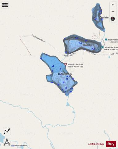 Kimball Lake depth contour Map - i-Boating App - Streets