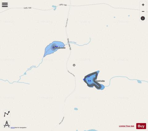 Kindle Lake + Spark Lake depth contour Map - i-Boating App - Streets