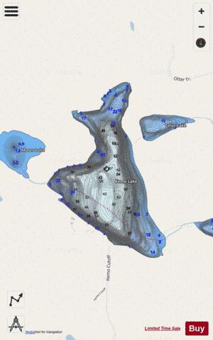 Kemo Lake depth contour Map - i-Boating App - Streets