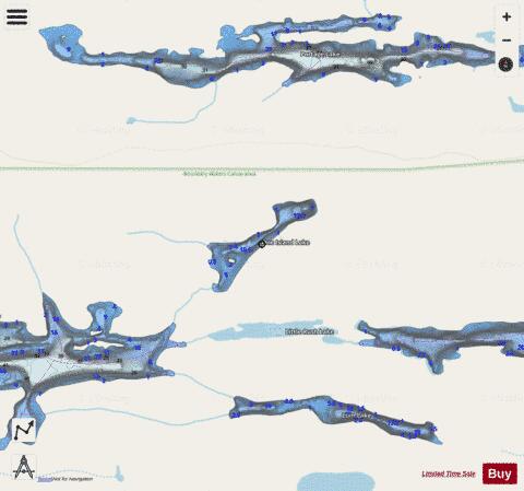 One Island Lake depth contour Map - i-Boating App - Streets
