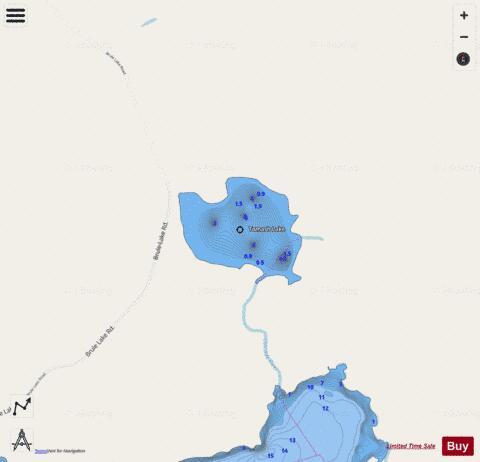 Tomash Lake depth contour Map - i-Boating App - Streets