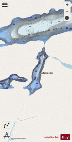 Wanihigan Lake depth contour Map - i-Boating App - Streets