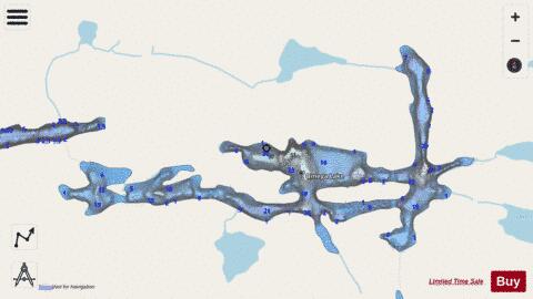 Omega Lake depth contour Map - i-Boating App - Streets