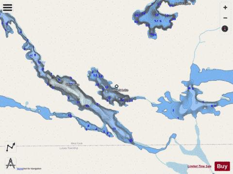Whack Lake depth contour Map - i-Boating App - Streets