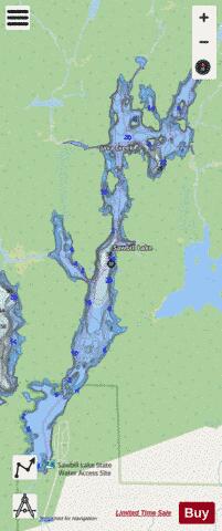 Sawbill Lake depth contour Map - i-Boating App - Streets