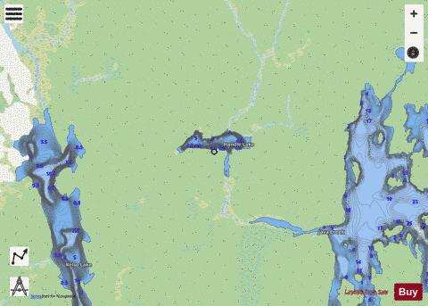 Handle Lake depth contour Map - i-Boating App - Streets