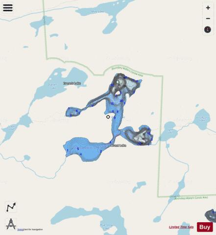 Brant Lake depth contour Map - i-Boating App - Streets