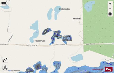 Bassett Lakes + depth contour Map - i-Boating App - Streets