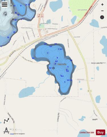 Reno Lake depth contour Map - i-Boating App - Streets