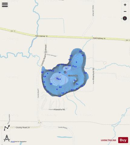 Grave Lake depth contour Map - i-Boating App - Streets