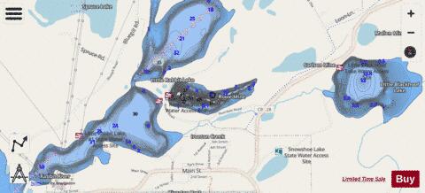 Roe Lake depth contour Map - i-Boating App - Streets