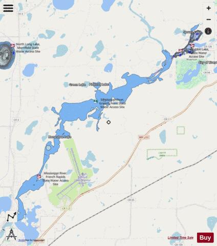 Little Rabbit Lake + depth contour Map - i-Boating App - Streets