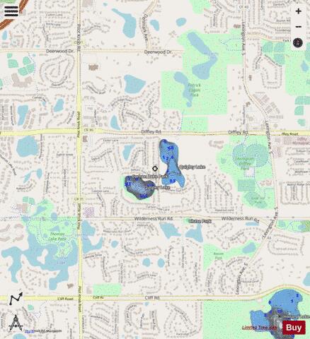 Carlson Lake + depth contour Map - i-Boating App - Streets